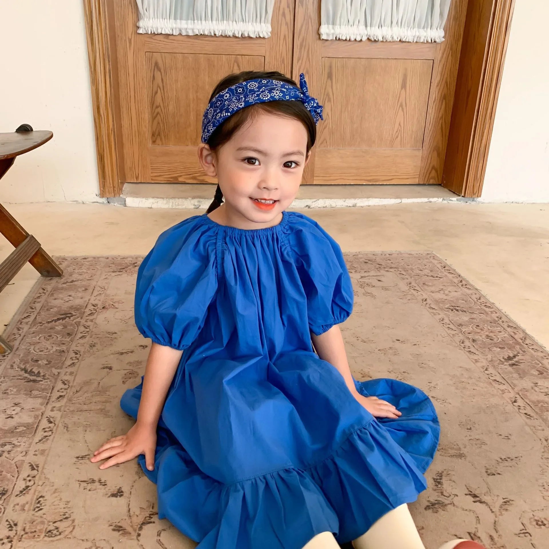 Girls Fashion Pink Princess Dress Kids Summer Puff Sleeve Casual Dresses Children Korean Style Mesh Clothing Gift Lolita Dress