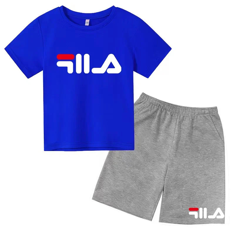 Children's Clothing T-shirt Set Fashion Printing Sports Leisure Summer Wear 3-12 Year Old Toddler Size Boys and Girls Gift