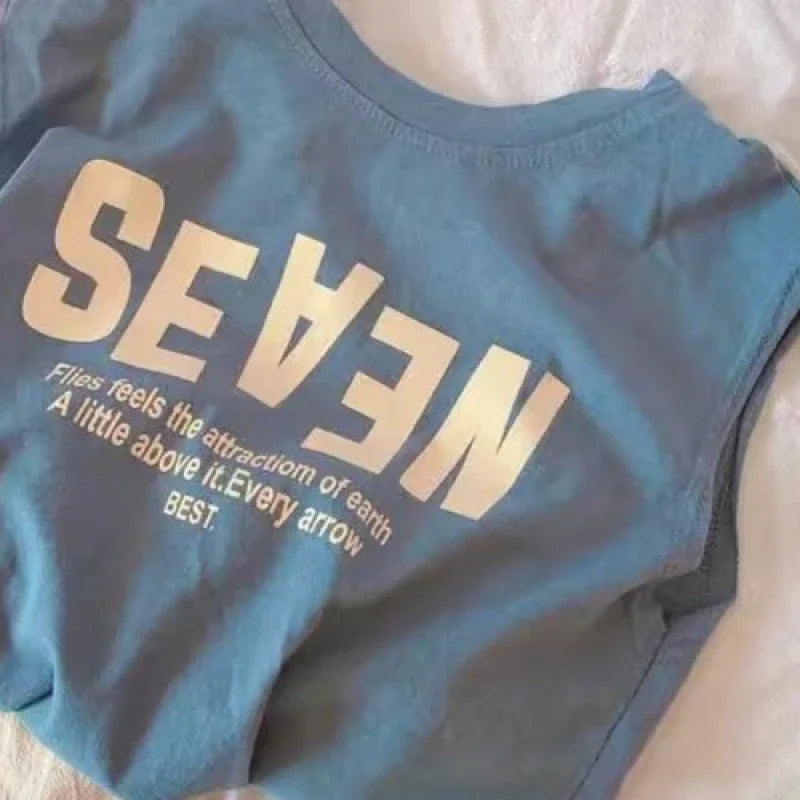 Children'S New Fashion Summer T-Shirts Boys Girls Sleeveless Vests Cartoon Tee Tops 100% Cotton Comfortable Kids T-Shirt Clothes