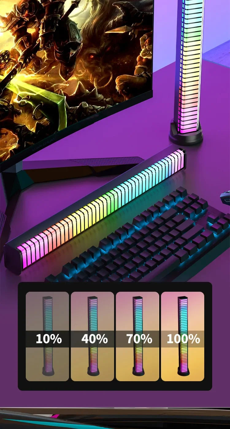LED Rhythm Gaming Ambient Light Sound Control Light Smart APP Control Music Rhythm Ambient Light Desktop Decoration