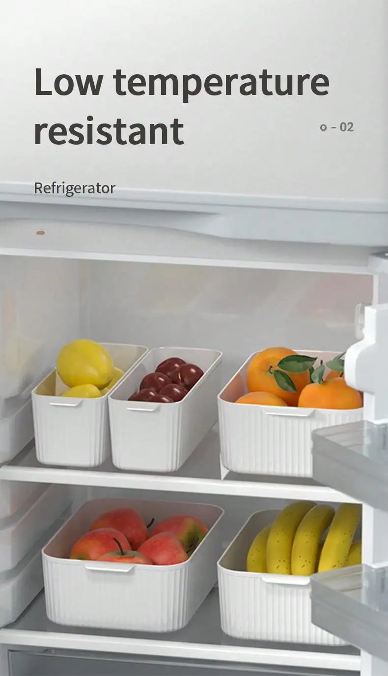 WORTHBUY Multifunctional Plastic Storage Box With Handle Desktop Organizer For Food Bathroom Kitchen Cabinet Storage Organizer