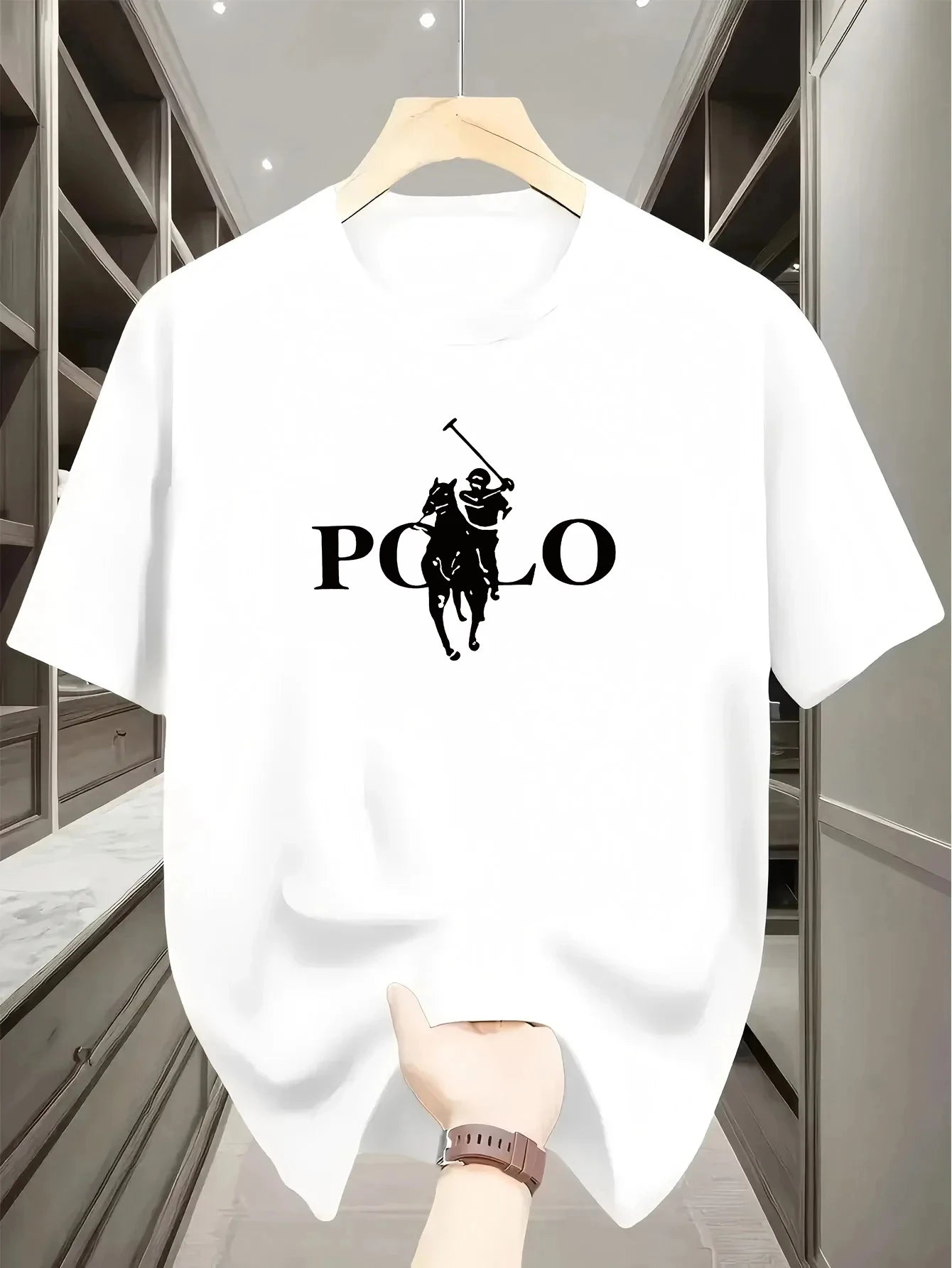 Men's Summer Simple and Fashionable Casual Business Short Sleeved T-shirt Round Neck Solid Color Sports Quick Drying Top