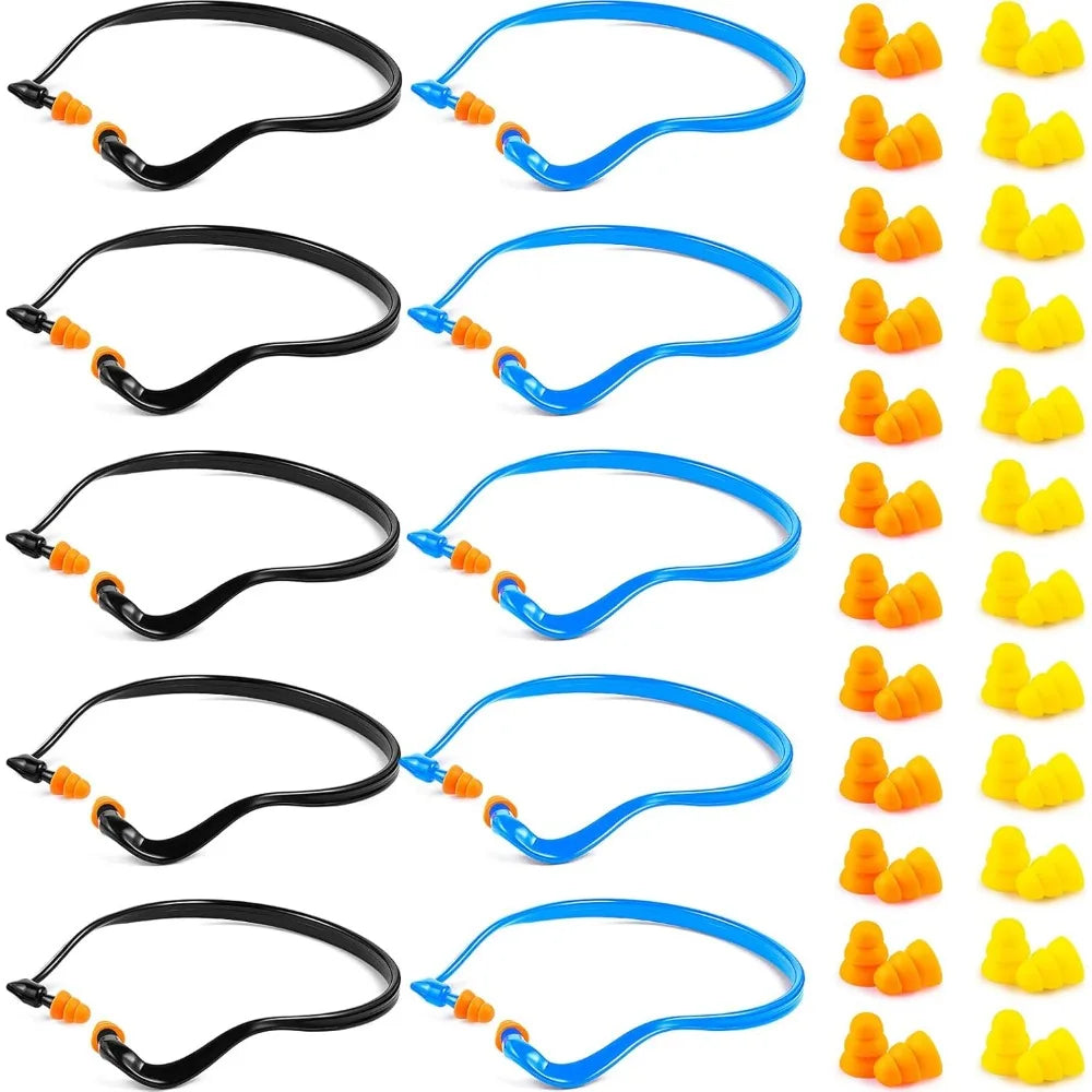 Banded Ear Plugs Band Earplugs Silicone Banded Hearing Protection and Replacement Earplugs Inner-Aural Ear Plugs for Sleeping