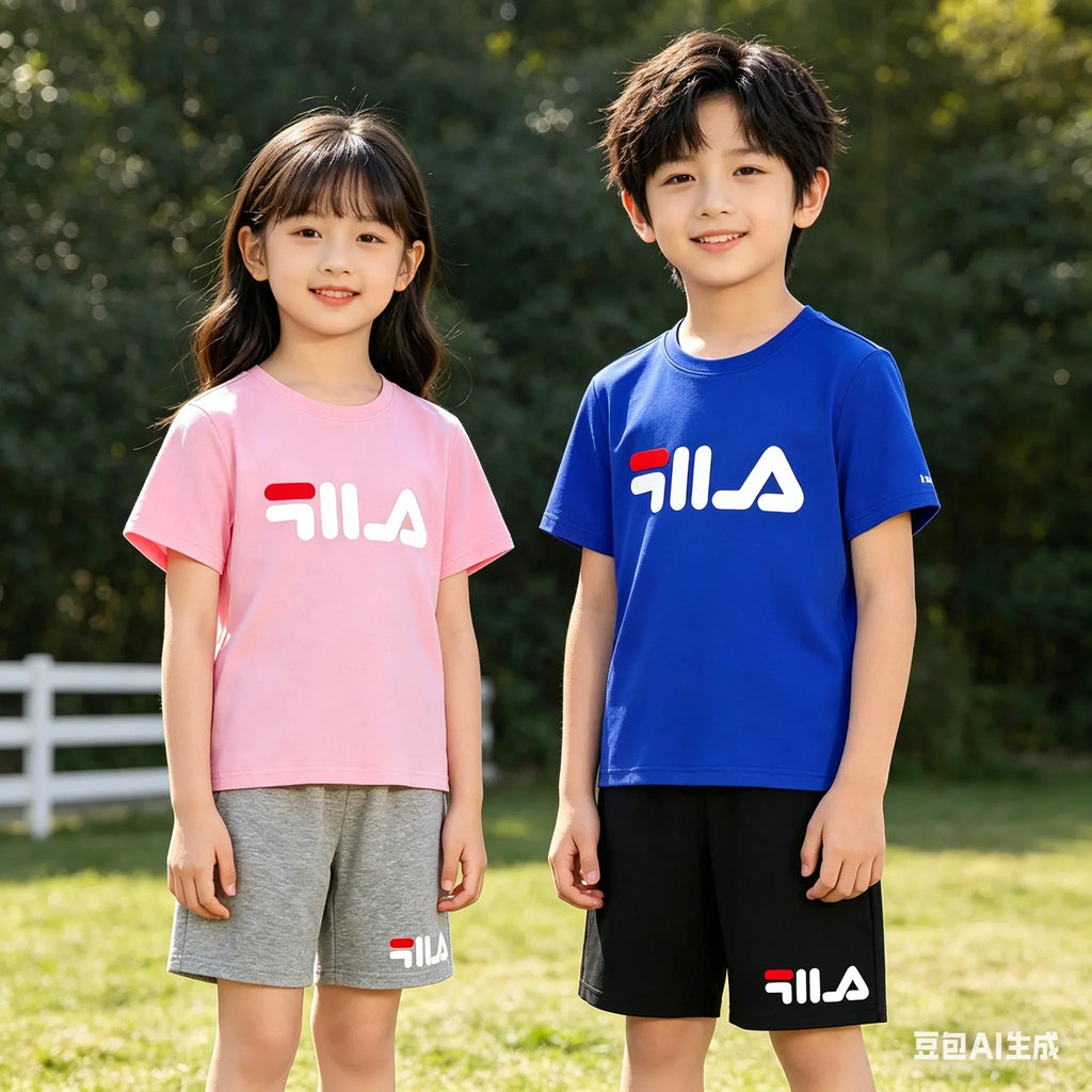 Children's Clothing T-shirt Set Fashion Printing Sports Leisure Summer Wear 3-12 Year Old Toddler Size Boys and Girls Gift