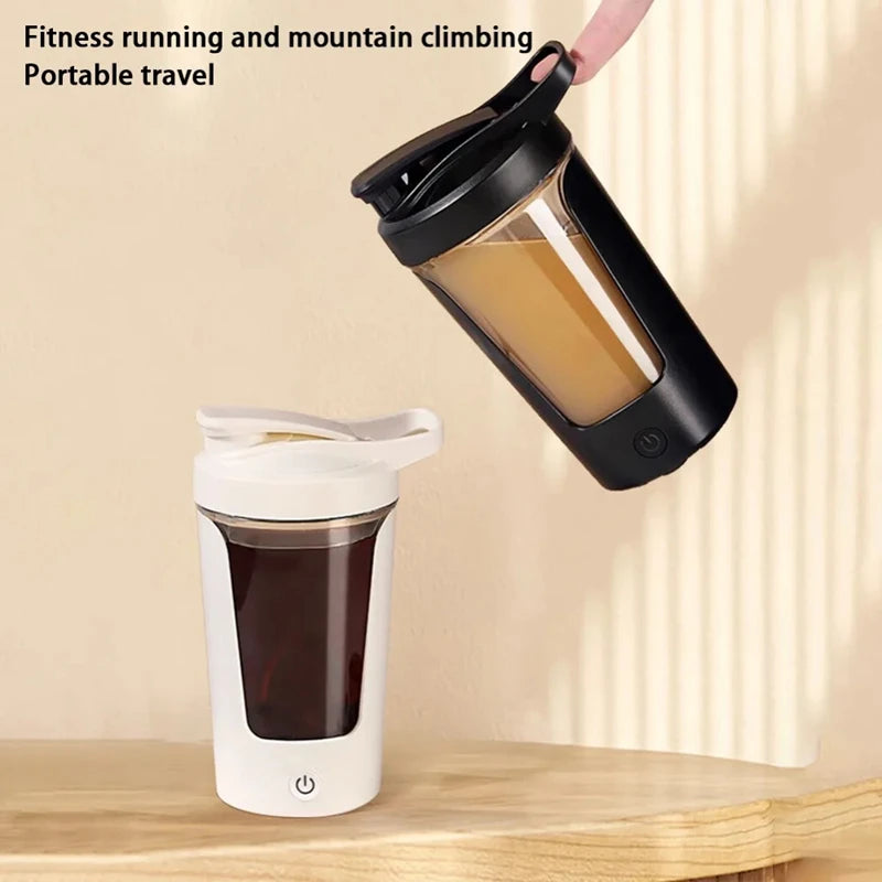 450ml Protein Shaker Bottle Portable USB Charging Fitness Blender Cup Meal Replacement Mixer Bottle for Home Gym Rechargeable