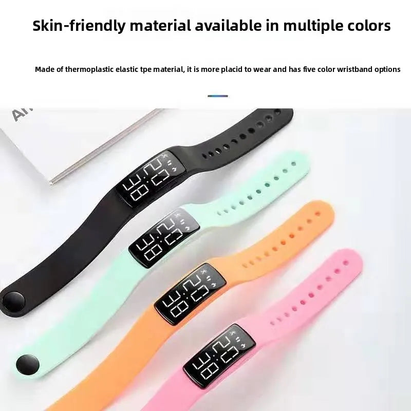 Sports smart bracelet with vibration alarm clock, running pedometer bracelet for male and female students