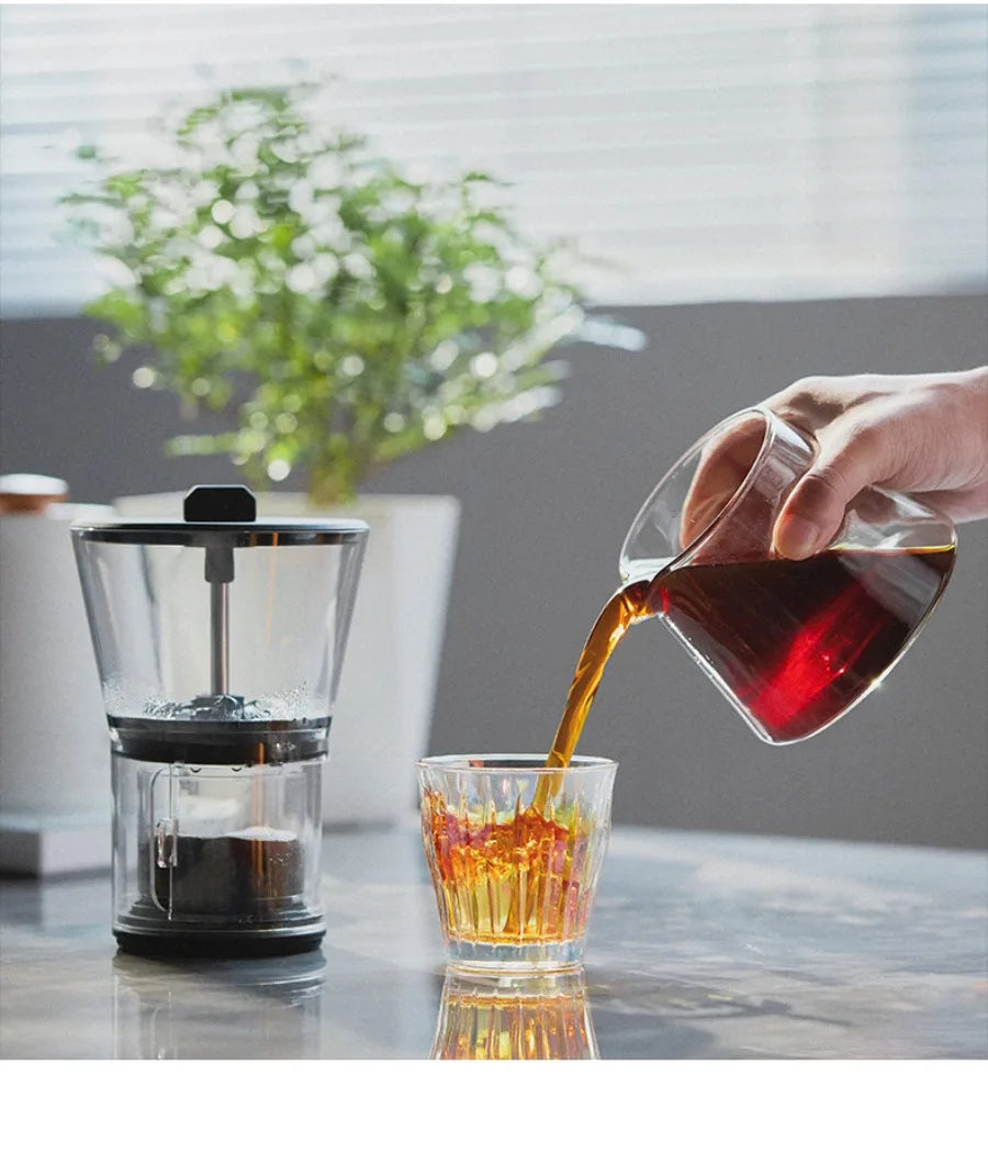 muvna Cold Brew Coffee Maker 600ml Adjustable Water Flow Dripper Iced Coffee Tea Brewer Stainless Steel Filter Home Barista Tool