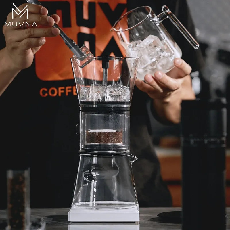 muvna Cold Brew Coffee Maker 600ml Adjustable Water Flow Dripper Iced Coffee Tea Brewer Stainless Steel Filter Home Barista Tool