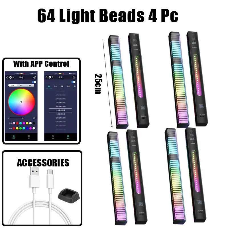 LED Rhythm Gaming Ambient Light Sound Control Light Smart APP Control Music Rhythm Ambient Light Desktop Decoration