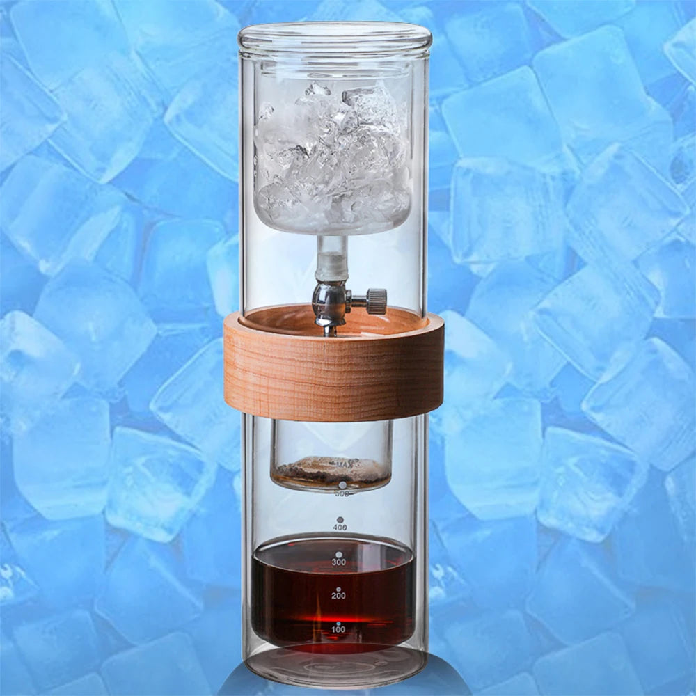 Glass Cold Brew Coffee Pot Glass Coffee Tools Double Layer Ice Drip Hand Brew Coffee Pot Set Barista Accessories