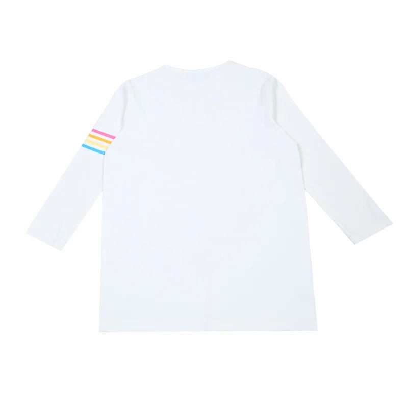 Summer kids clothes denim blue boy and girl dress t-shirt top set baby romper skirt colorful embroidery stripes children outfit