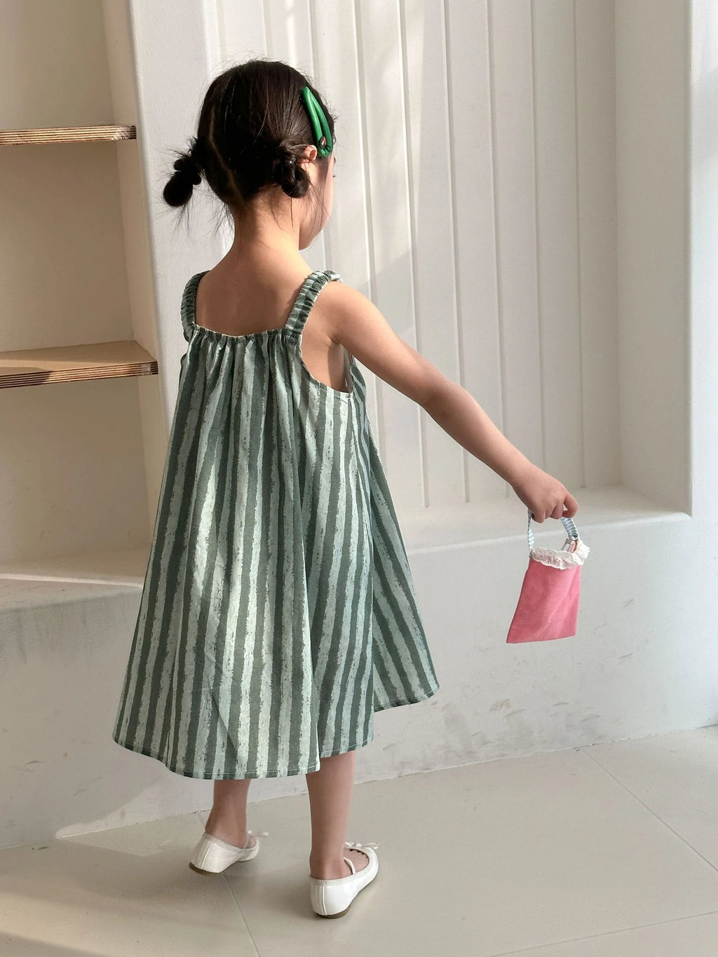 Children Clothes 2025 Summer New Cotton Stripe Baby Girl Suspender Dress Or Boy's Suit Brother And Sister Clothes