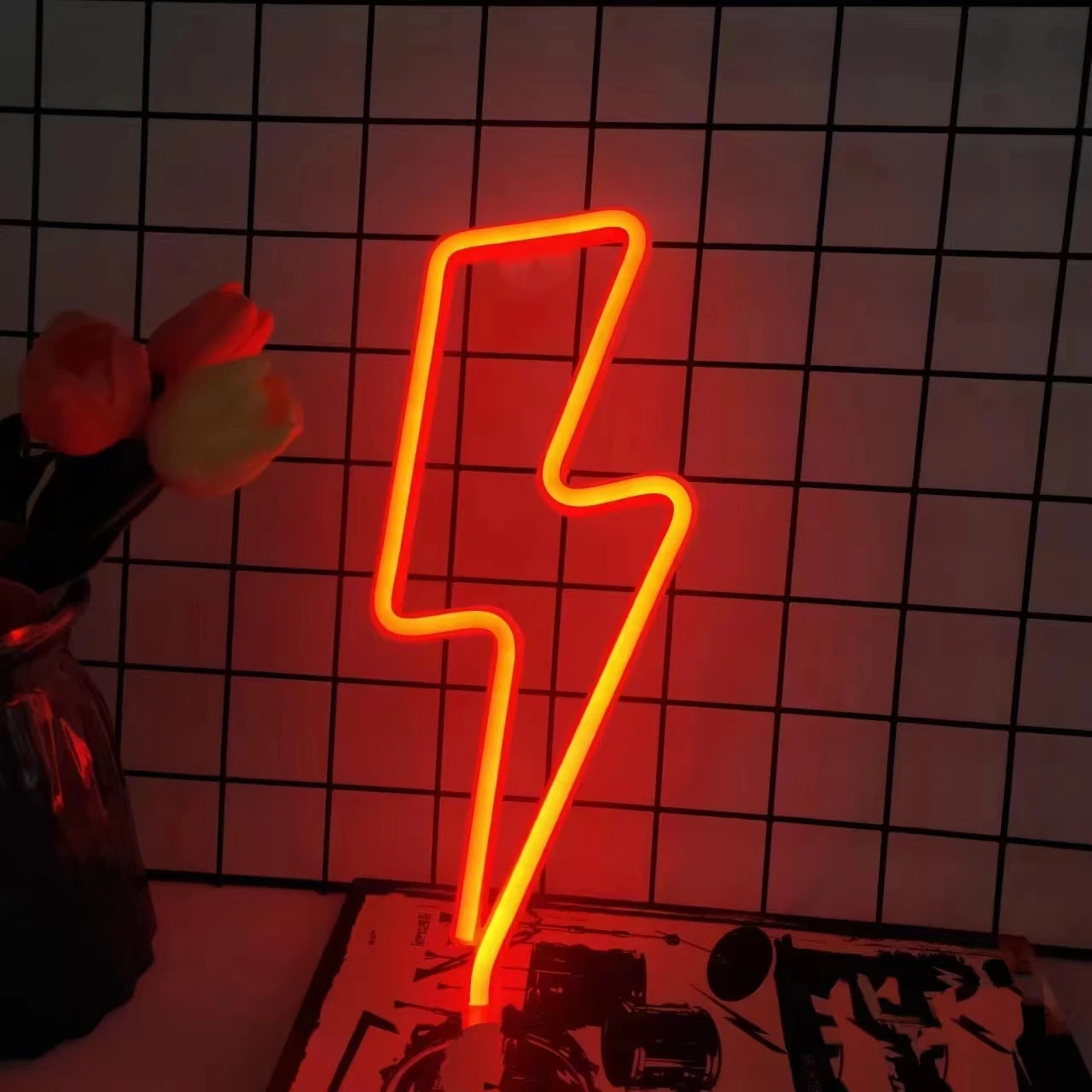 Lightning LED neon light, USB/battery powered, bedroom, gaming room, living room, office, wedding, birthday, party supplies