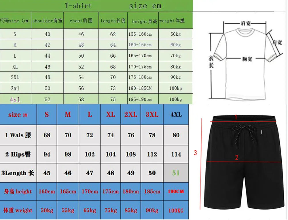 Men's 2-Piece Luxury Bear Print T-Shirt Shorts Set Casual Summer Tracksuit Breathable Short Sleeve T Black Shorts for Streetwear