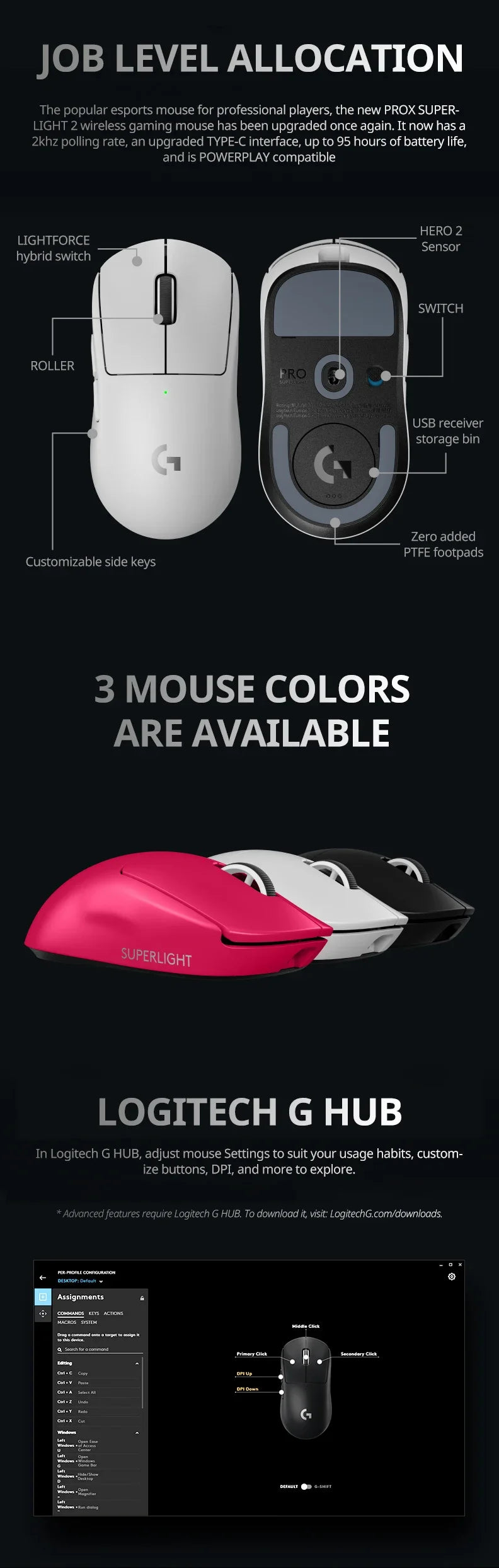 Logitech PRO X SUPERLIGHT/G102/G203 Esports Gaming Mouse Wired RGB Lighting High Sensitivity PUBG LOL