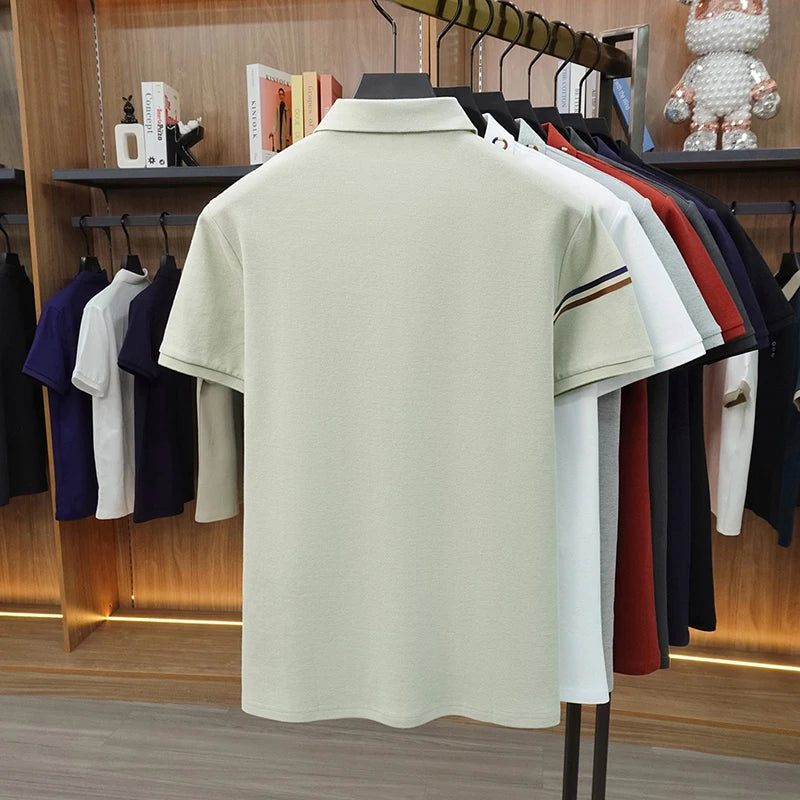 100% pure cotton short sleeve polo shirt summer comfort men's T-shirt designer brand cartoon dog embroidery fashion casual top