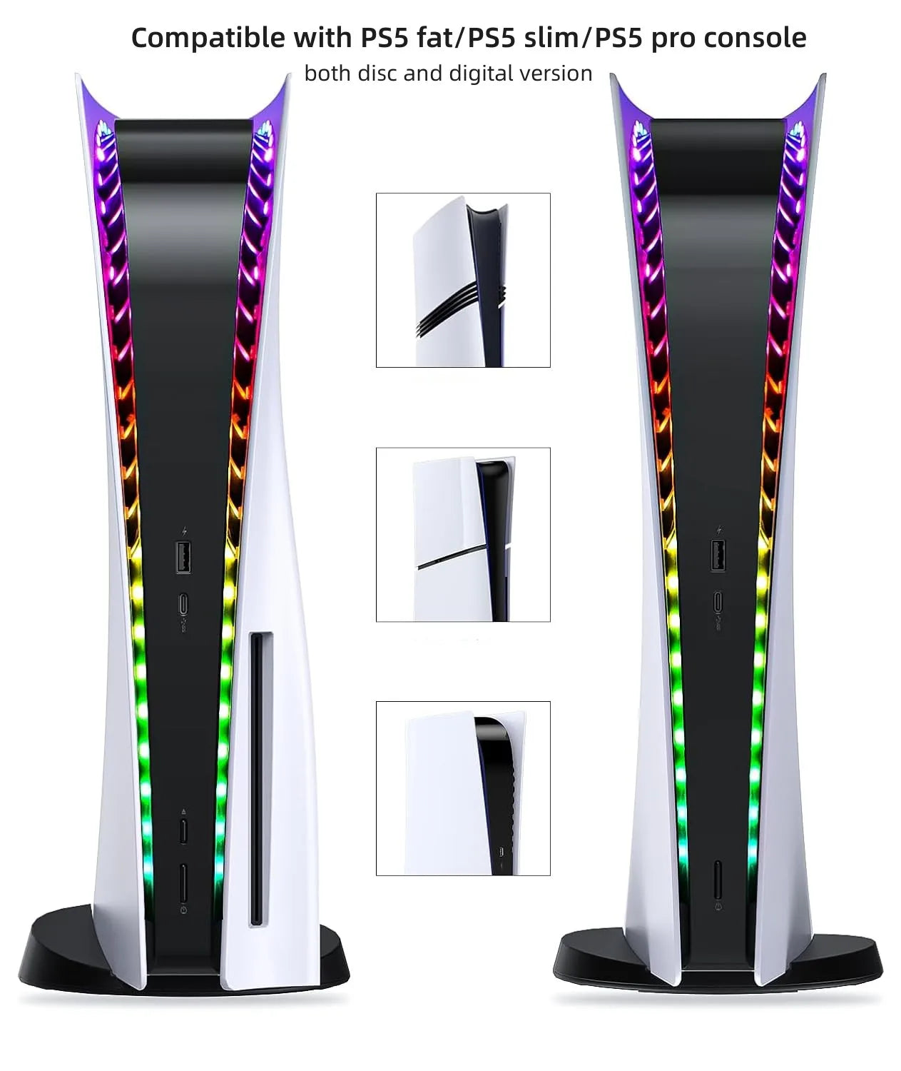 LED Light Strips For PS5 Slim PS5 Pro Console RGB Game atmosphere light For Playstation 5/PS5 Slim/PS5 Pro