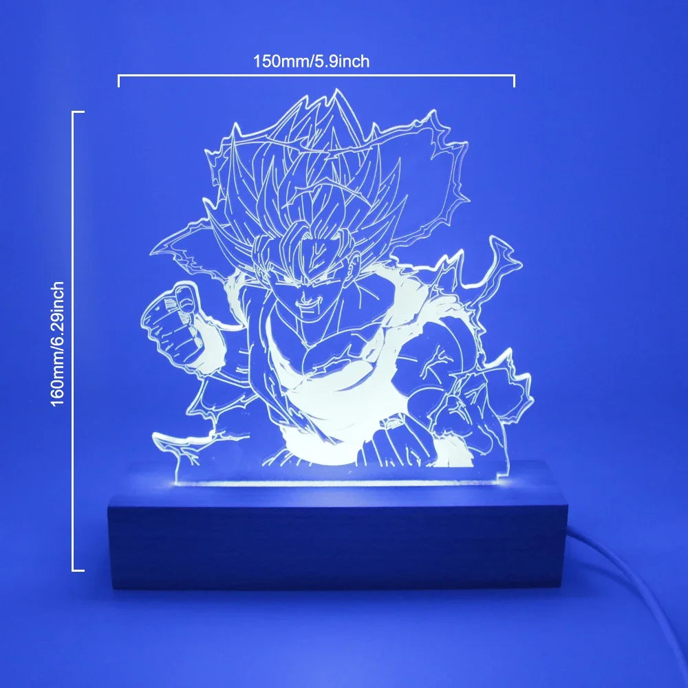 Gaming Room Lamp Anime Goku Night Light Luces Led Lights For Bedroom Home Decoration Usb Small Rgb Lighting Xmas Birthday Gifts