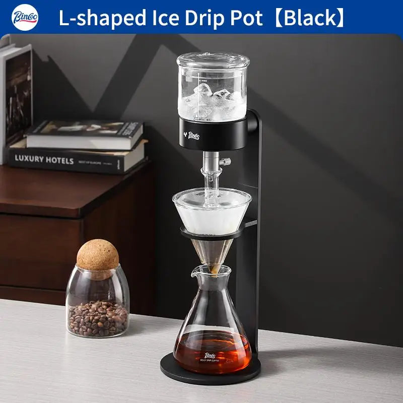 BINCOO L-Shaped Cold Brew Coffee Dripper Cold Brew Drip Coffee Maker Ice Brew Drip-Style Low-Temperature Slow-Brewed Coffee