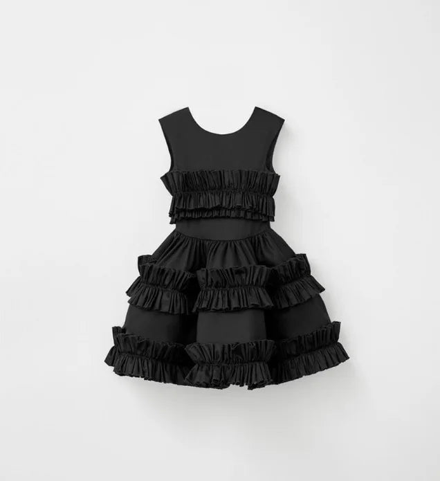 Girls Dress 2025 Spring Autumn Girls Cake Lace Dress Court Vest Dresses for Kids Princess Toddler Cosutme Baby Party Clothing