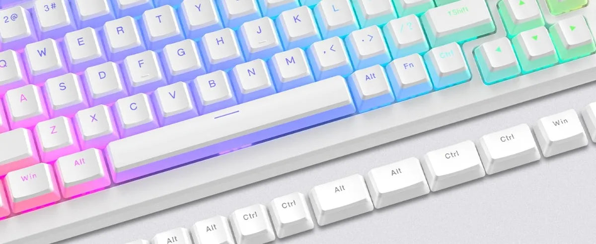 Pudding Keycaps, PBT Shine Through Keycaps 130 Keys Set OEM Profile, for 100%, 75%, 65%, 60% Keyboard for Mechanical Keyboard