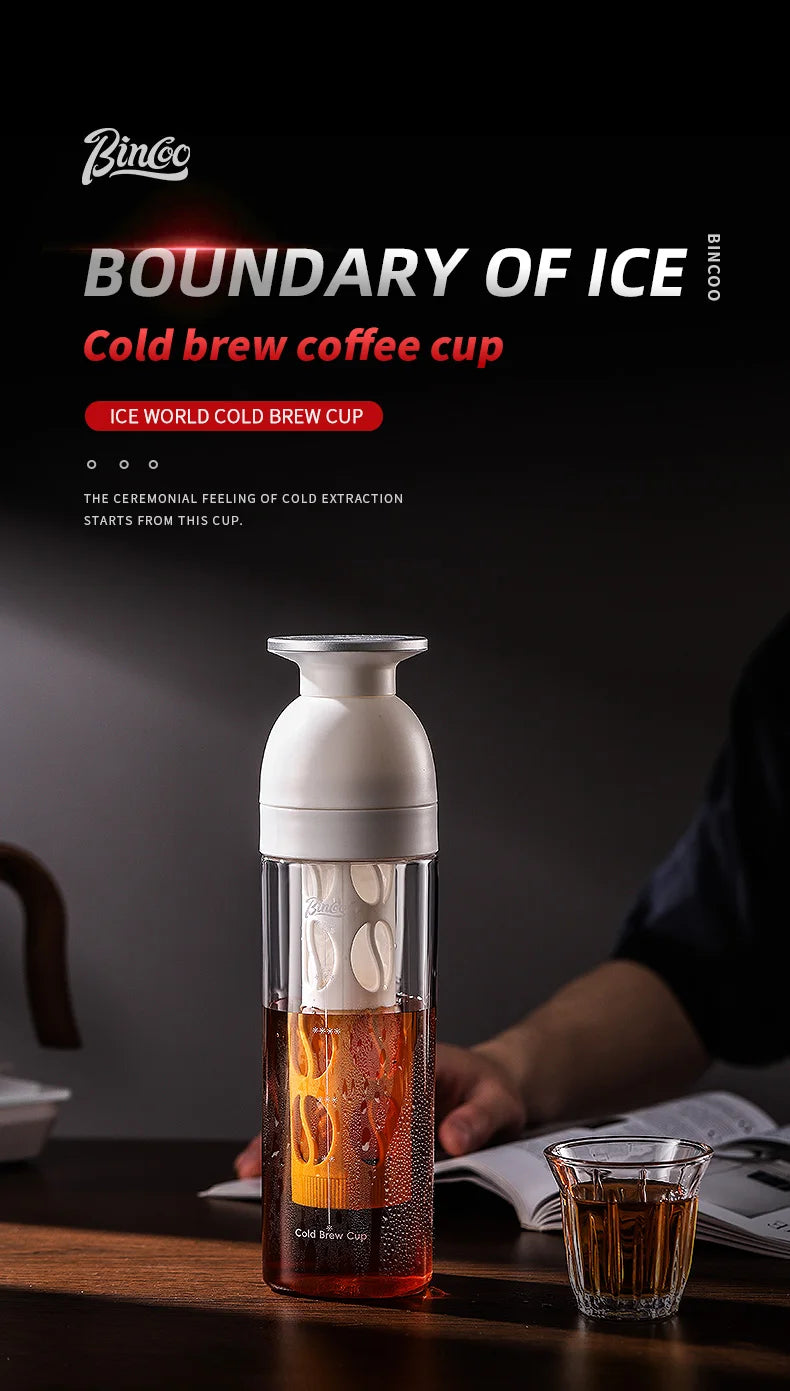 Bincoo Ice World Cold Brew Coffee Cup Portable Cold Steep Bottle Tritan Material Heat Resistant Travel Water Bottle for Home