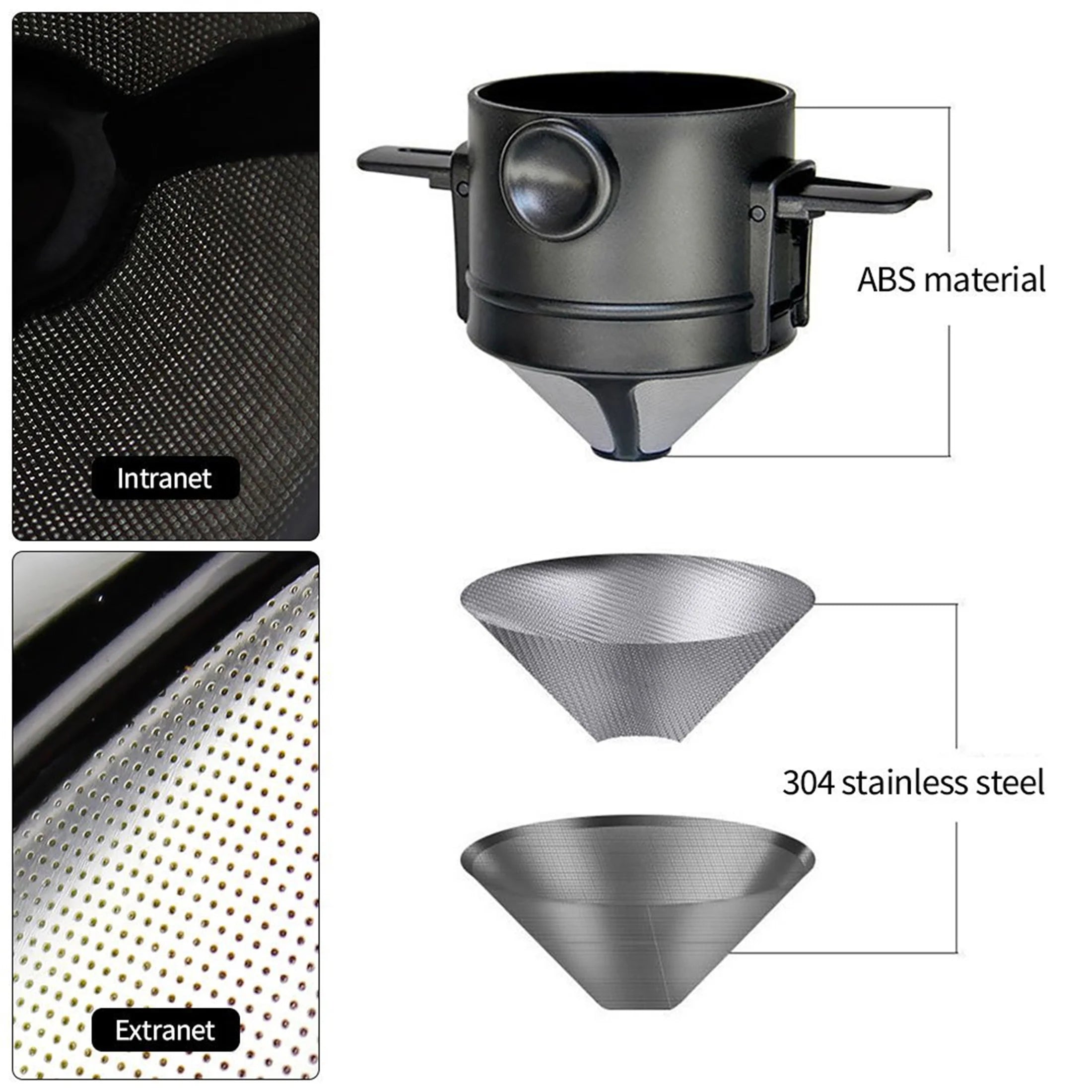 Coffee Maker Portable Pour Over Coffee Maker Set With Stainless Steel Coffee Mug Collapsible Pour Over Coffee Filter For Travel