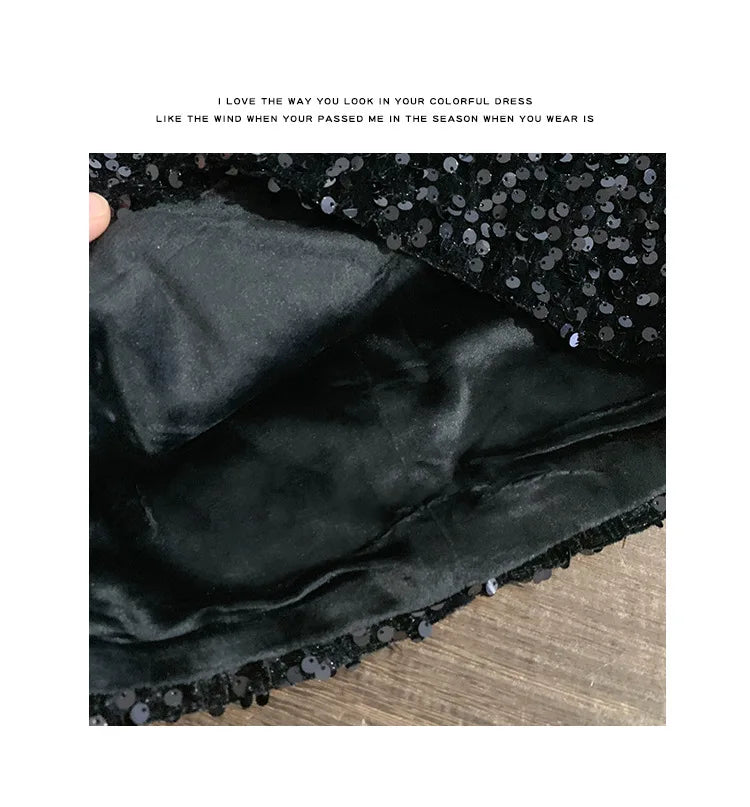 Girls' Dress Winter New Foreign Style Girls Velvet Princess Dress Children's Fashionable Sequined Heavy Industry Dress