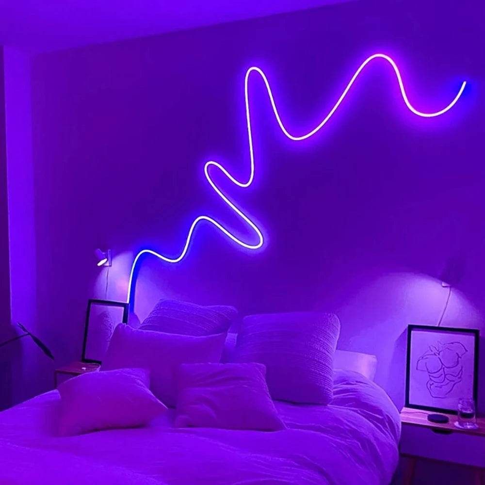 USB LED Neon Rope Lights, RGB Led Strip Lights with Remote, Color Changing Flexible Led Light Strip, Gaming 5V Neon Lights