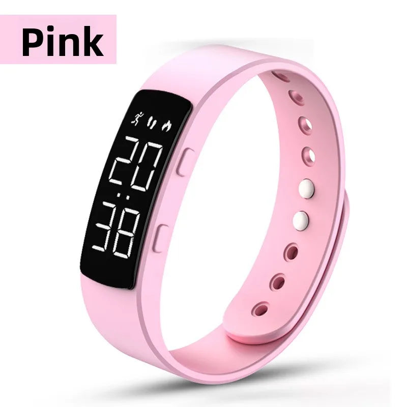 Sports smart bracelet with vibration alarm clock, running pedometer bracelet for male and female students