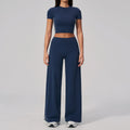 2PCS Yoga Set Women Tracksuit Sports Outfit Gym Set Running Workout Clothes Short Sleeves Sports Bra Athletic Wear Yoga Clothing