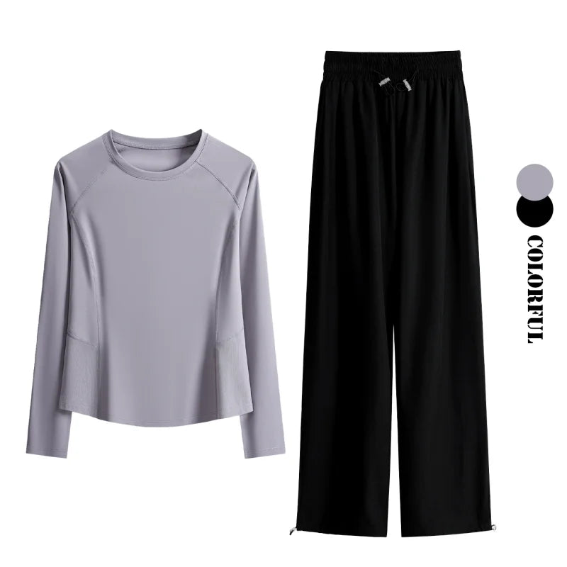 DRUR Women's Tracksuit For Running Yoga With 2 Piece Loose Sweatshirts and High Waist Pants Outfits Sweat Sets Gym Clothes 2026