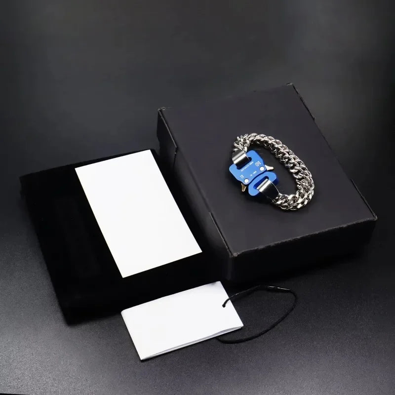 Unisex Street Fashion Trend 1017 ALYX 9SM Functional Bracelet Gift Box Packaging Open Buckle Men Women ALYX Accessories