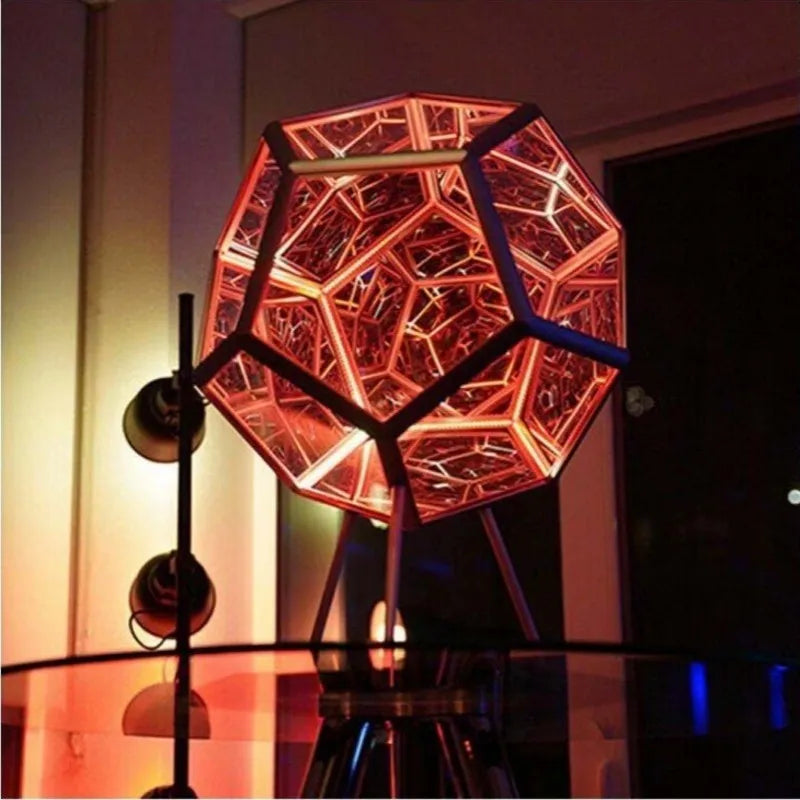 Infinity Dodecahedron Gaming Light 3D Cube Light Desk Cool RGBW Led Table Lamp for Bedroom Gaming Room Decor Led Night Lights