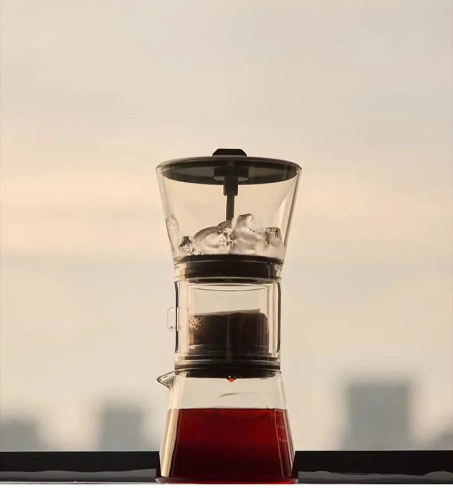 muvna Cold Brew Coffee Maker 600ml Adjustable Water Flow Dripper Iced Coffee Tea Brewer Stainless Steel Filter Home Barista Tool
