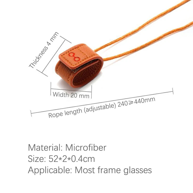 Unisex Adjustable Microfiber Leather Eyewear Retainer, Portable Neck Cord Rope, Convenient Sunglasses Holder.