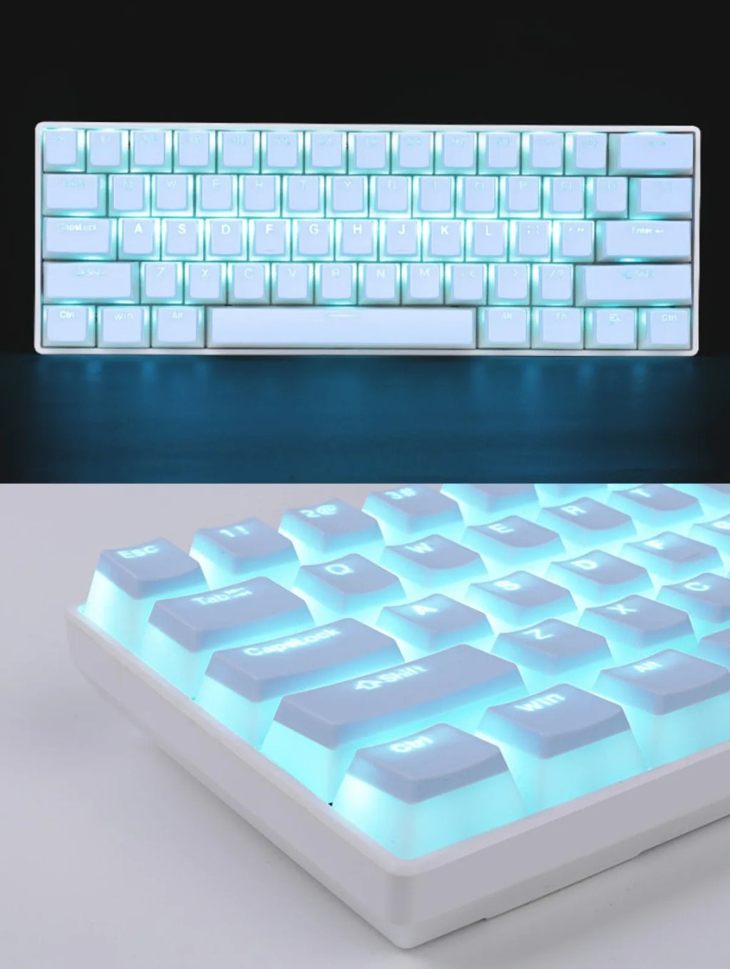 Pudding Keycaps, PBT Shine Through Keycaps 130 Keys Set OEM Profile, for 100%, 75%, 65%, 60% Keyboard for Mechanical Keyboard