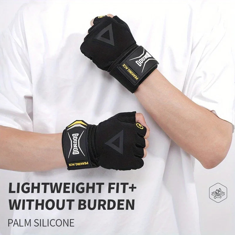 1 Pair Heavy-Duty Weight Lifting Gloves - Non-Slip Grip, Adjustable Buckle Closure, Ergonomic Design for Gym, Bodybuilding,
