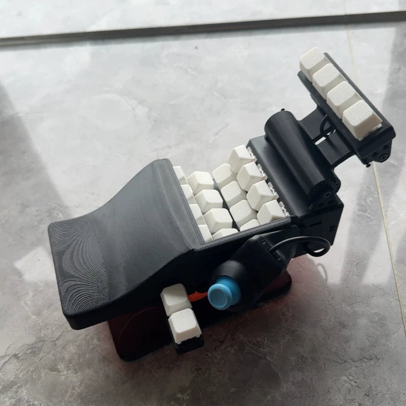 NEW One Hand Curved Gaming Keyboard Custom Wired Welding Joystick QMK Ergonomics Change Keys Online for Gaming Teclado