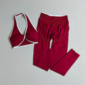 Seamless Yoga Suit Set with Peach Butt Halter Neck Push-Up Sports Bra High Waist Leggings Hip Lifting Control Fitness Outfit
