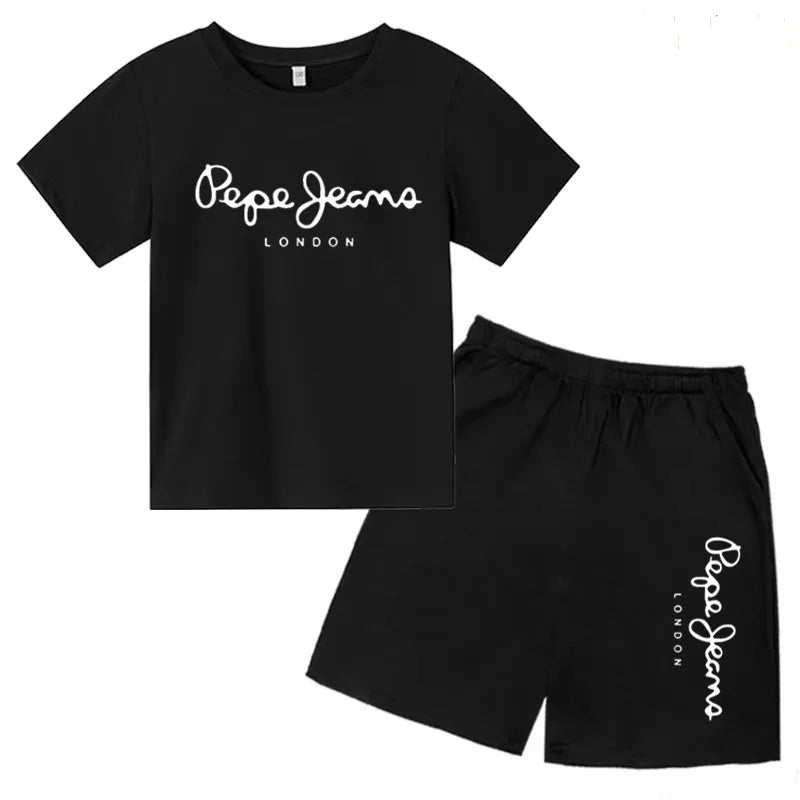 Kids Summer T-shirt Boys Girls Toddler Clothes Charming Letter Print 3-12Y Short Sleevd + Shorts Sports Brand Fashion Casual Set