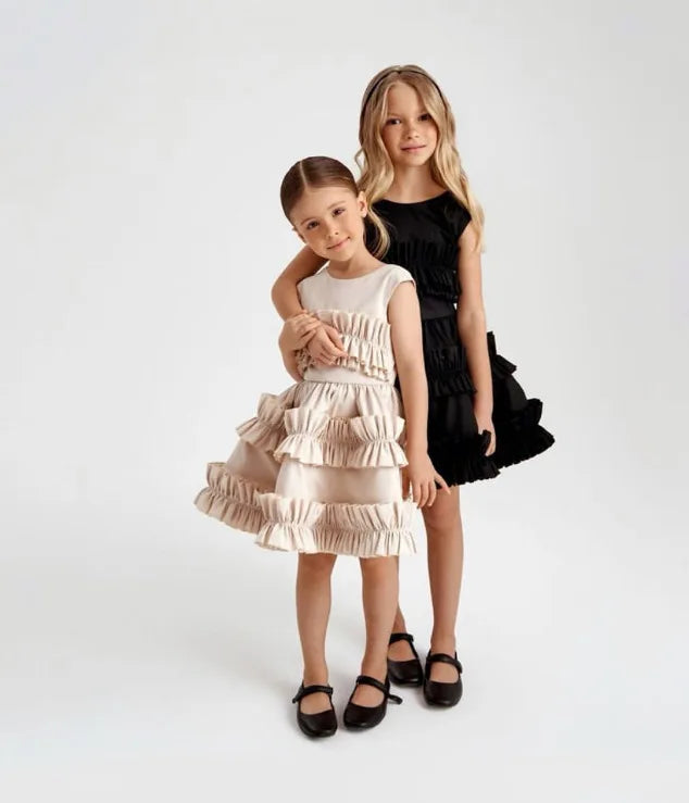 Girls Dress 2025 Spring Autumn Girls Cake Lace Dress Court Vest Dresses for Kids Princess Toddler Cosutme Baby Party Clothing