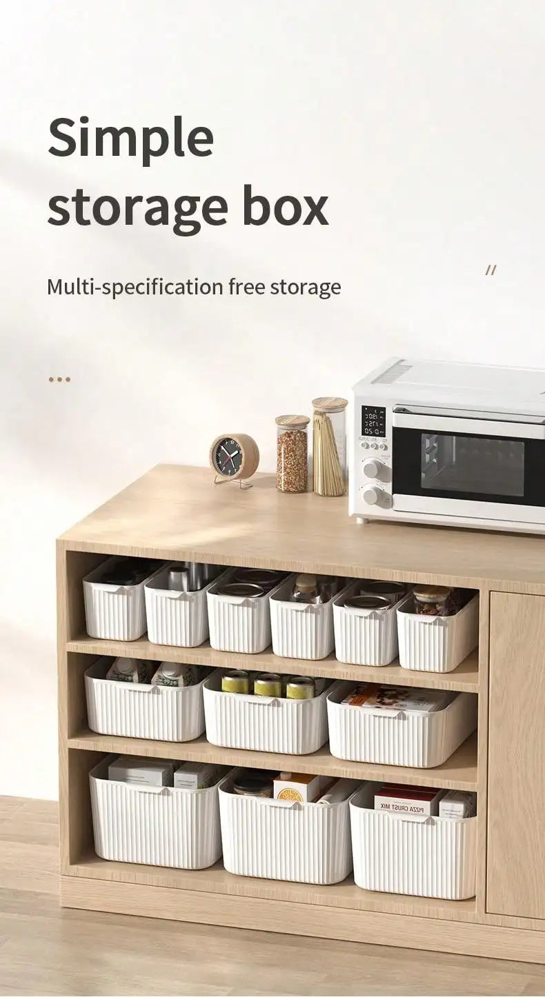 WORTHBUY Multifunctional Plastic Storage Box With Handle Desktop Organizer For Food Bathroom Kitchen Cabinet Storage Organizer