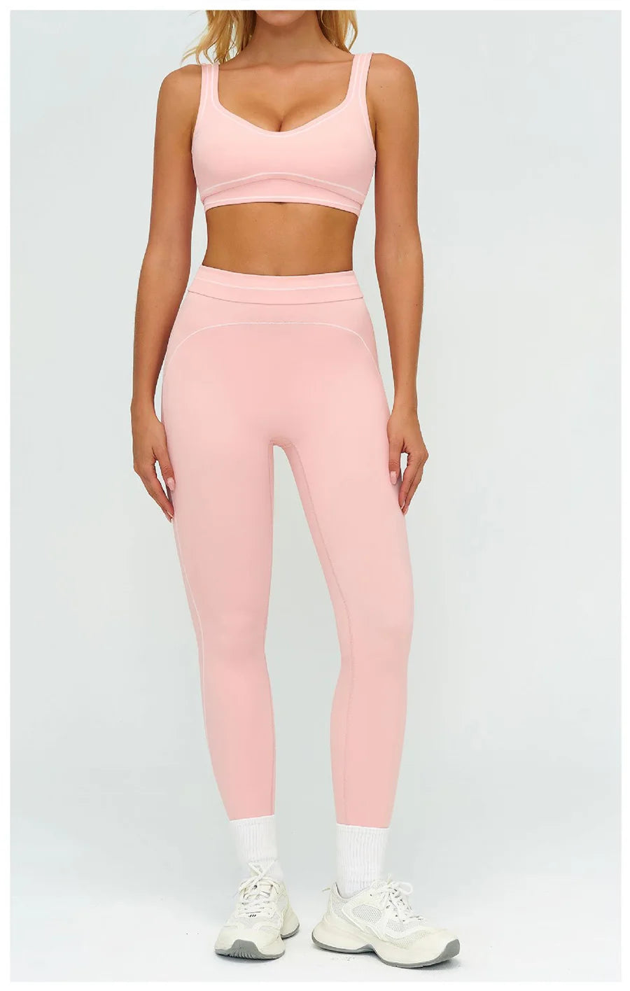 Yoga Set 2PCS Gym Clothes Sportswear Workout Outfits Women Long Sleeve Top Tracksuits Fitness Sports Bra Running Shorts Leggings