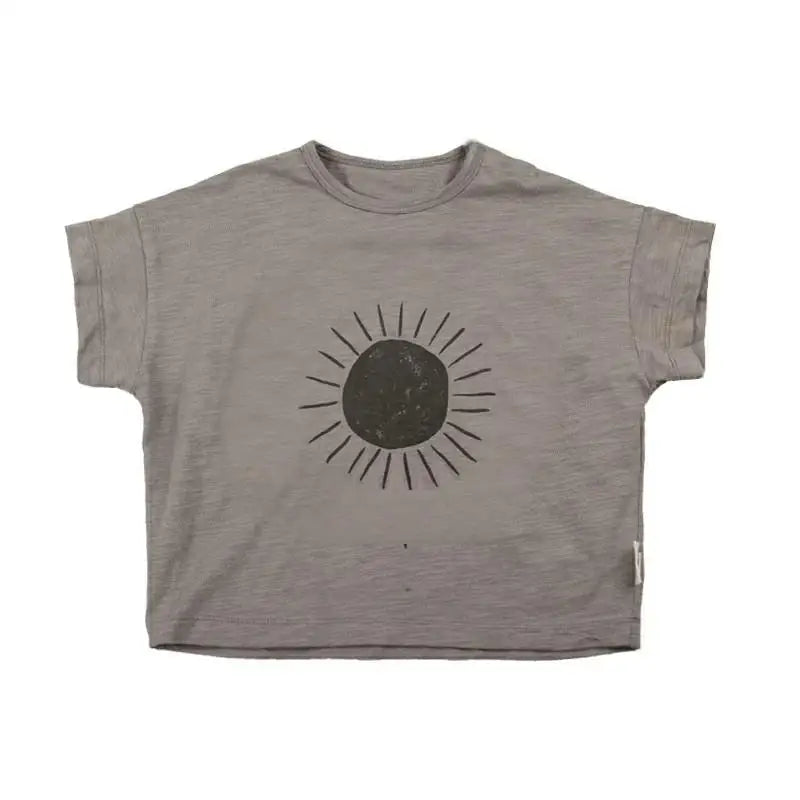 Child Tees Versatile Casual Sports T Pullover Shirt Toddler Brand New Cute Print Solid Tops 2023 Summer Costume For Girls Boys