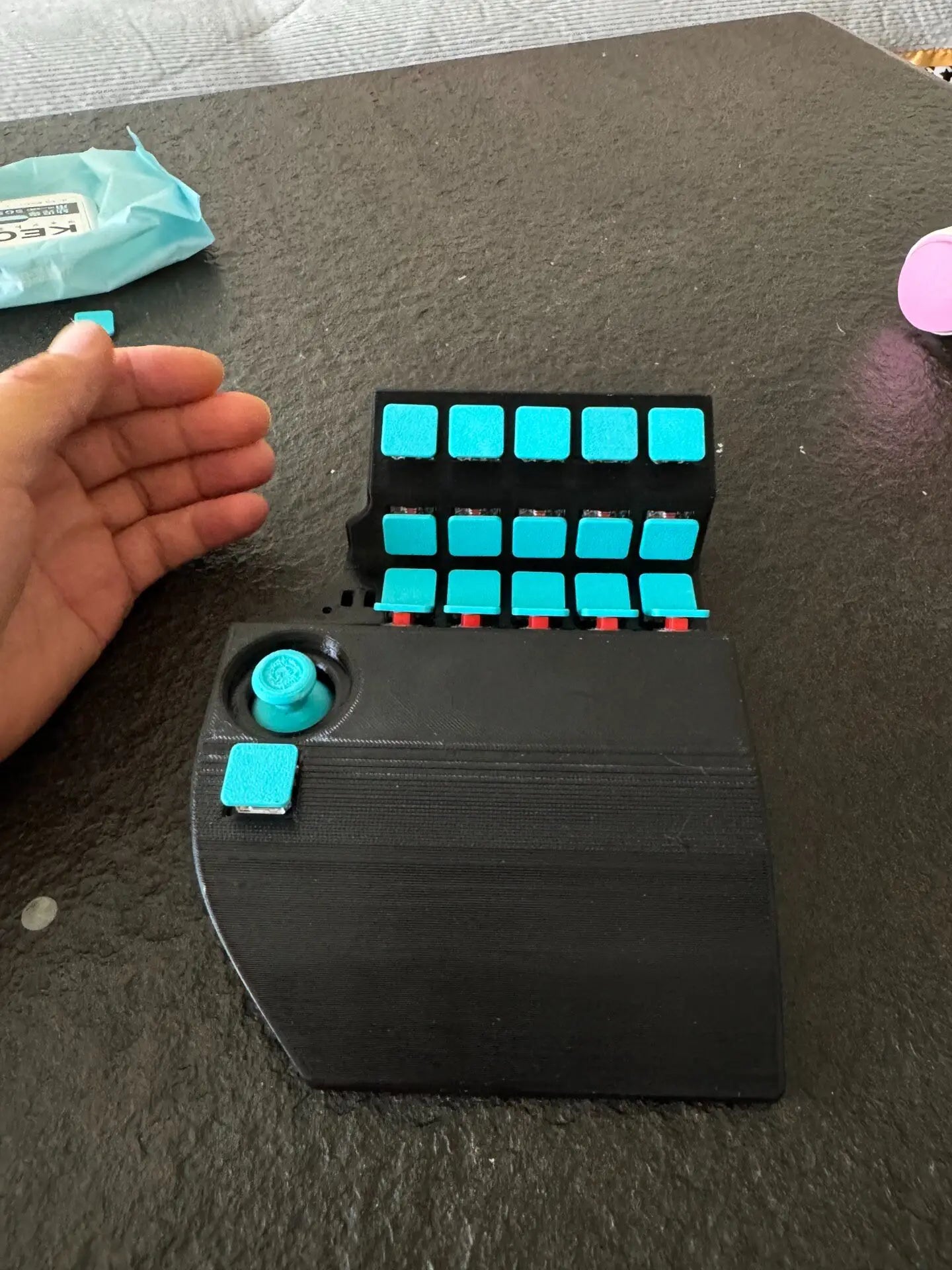 NEW One Hand Curved Gaming Keyboard Custom Wired Welding Joystick QMK Ergonomics Change Keys Online for Gaming Teclado
