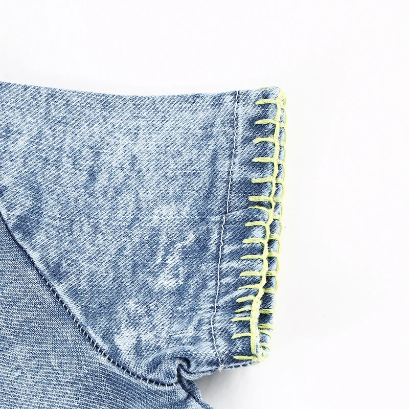 6m-12t 2024 New Summer Spring Denim Famliy Clothing Set Girls Suspender Dress Skirt Baby Sleeveless Romper Overall Boys Shirt