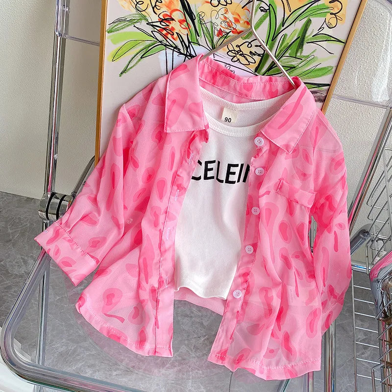 Girls Outfit Sets Summer Cool Blouse Shirt+shorts Girl Clothing Set Children Clothes Suits New Toddler Girl Clothes 2Pcs 2-7Yrs