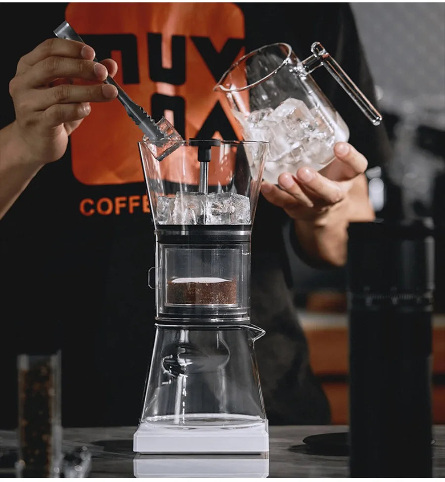 muvna Cold Brew Coffee Maker 600ml Adjustable Water Flow Dripper Iced Coffee Tea Brewer Stainless Steel Filter Home Barista Tool