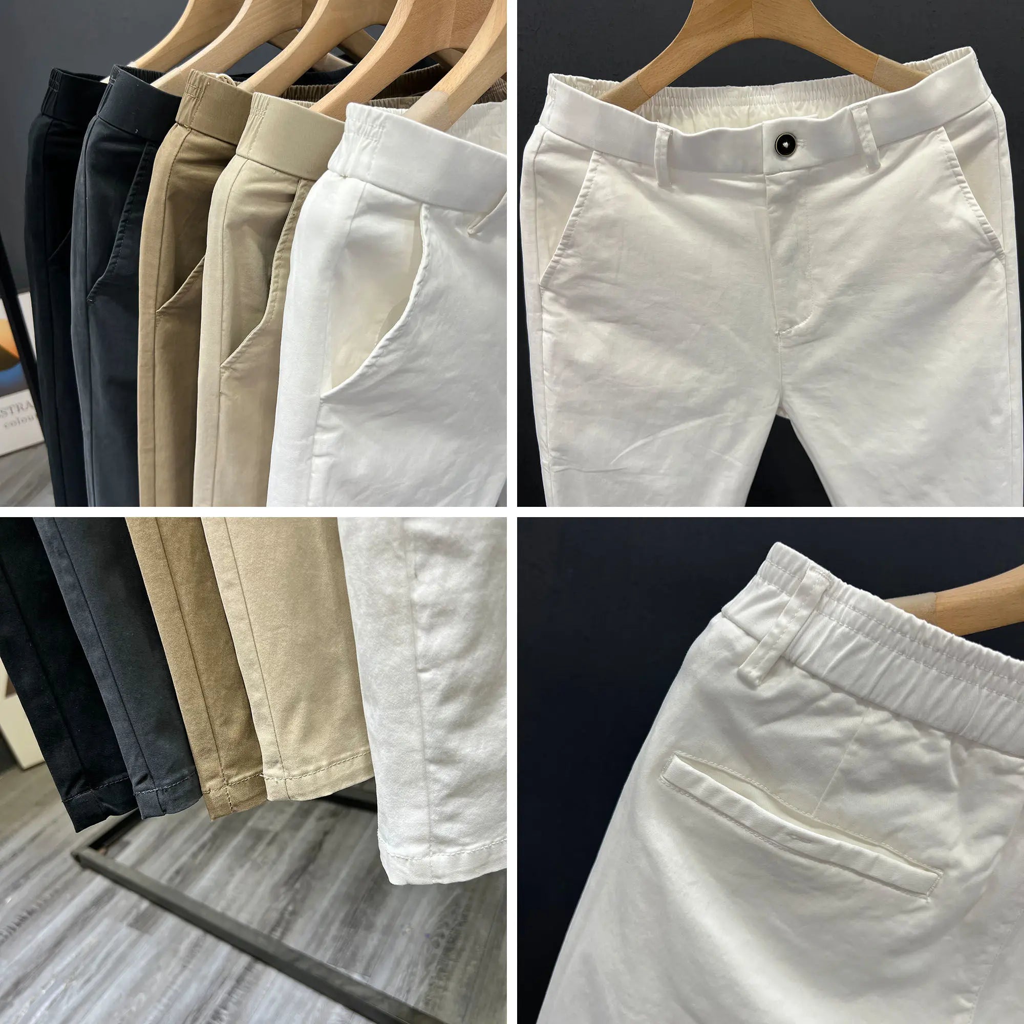 Men's Summer Thin Pants 2025 New Straight Simple and Versatile White Casual Man Clothing Trendy Slim-fitting Cotton Cargo Pants